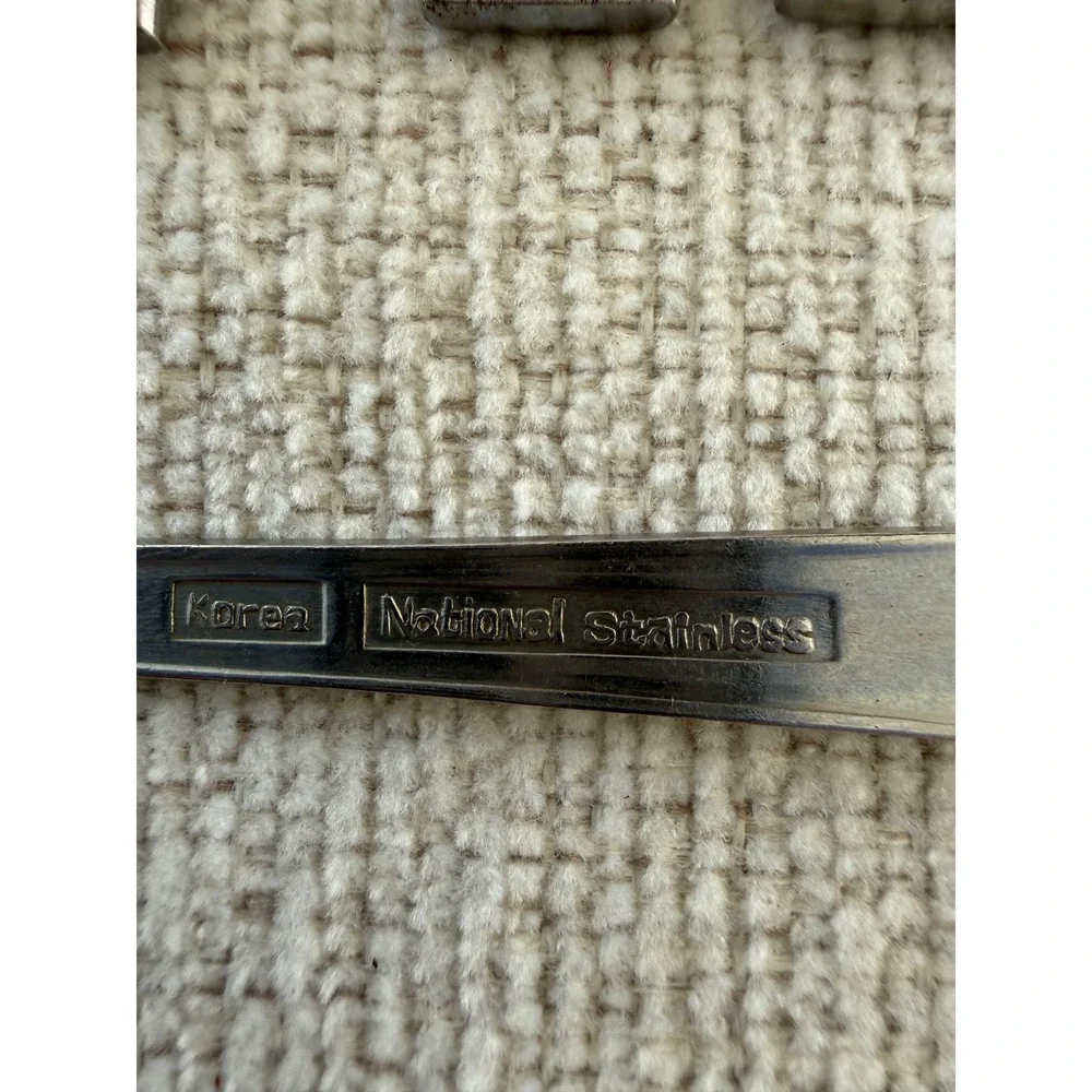 Vintage Laureen Black Rose Pattern Flatware National Stainless Lot of 6